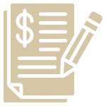 A pen and paper with dollar signs on it.